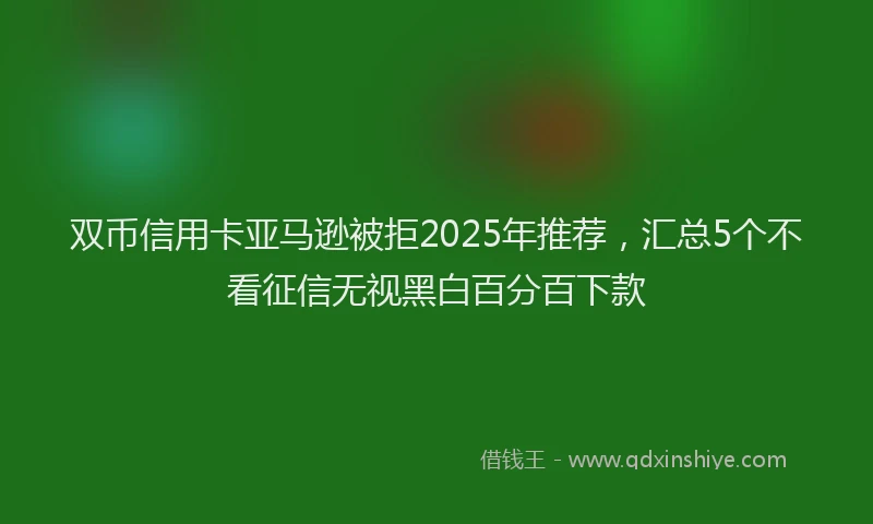 双币信用卡亚马逊被拒2025年推荐，汇总5个不看征信无视黑白百分百下款