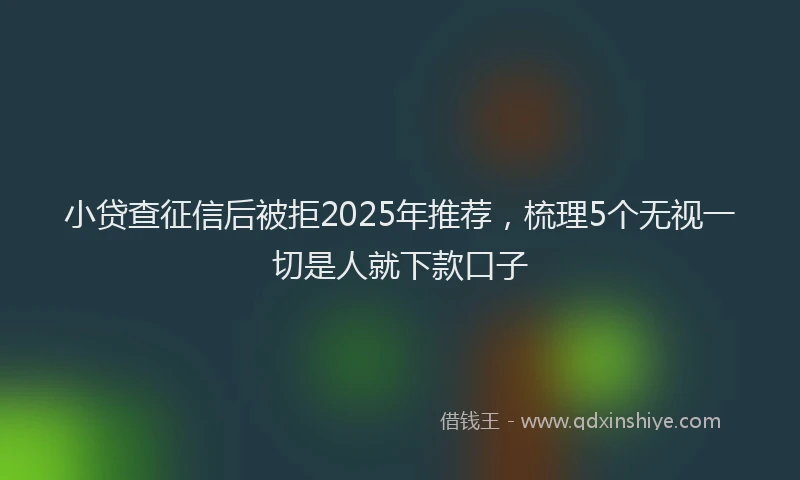 小贷查征信后被拒2025年推荐，梳理5个无视一切是人就下款口子