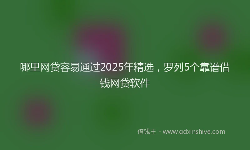 哪里网贷容易通过2025年精选，罗列5个靠谱借钱网贷软件