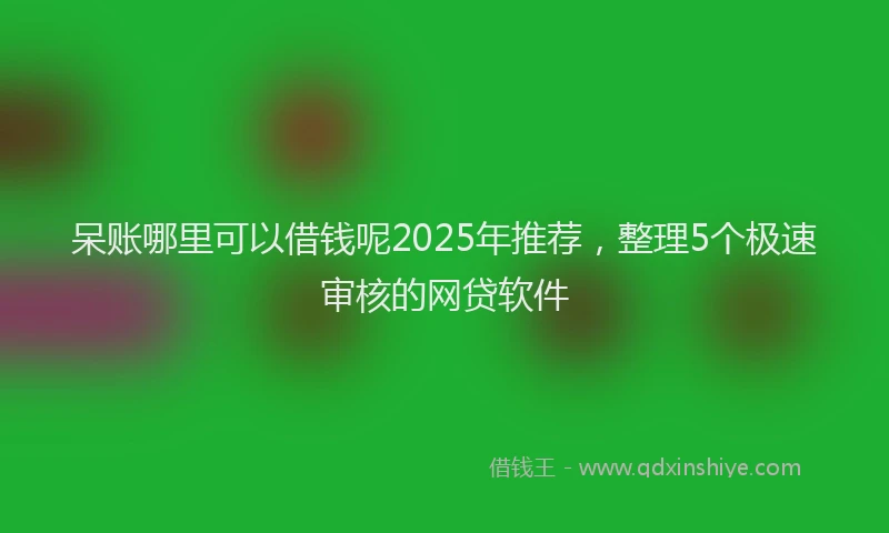 呆账哪里可以借钱呢2025年推荐，整理5个极速审核的网贷软件