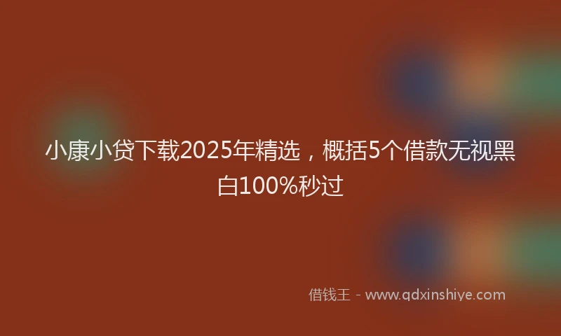 小康小贷下载2025年精选，概括5个借款无视黑白100%秒过