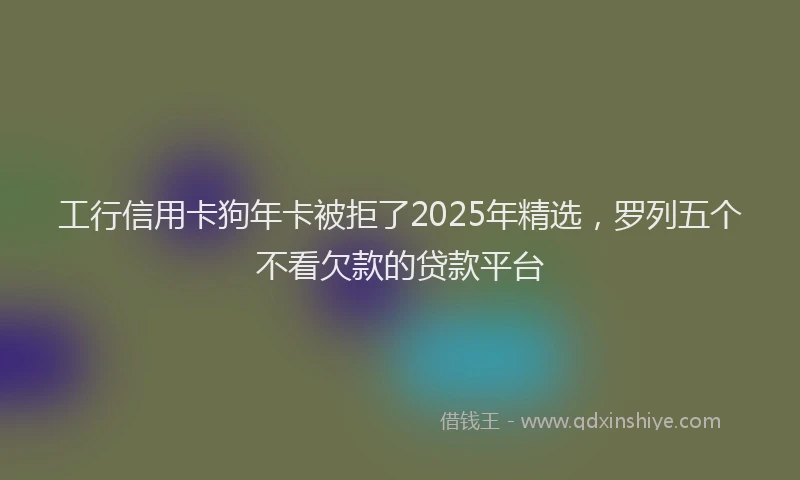 工行信用卡狗年卡被拒了2025年精选，罗列五个不看欠款的贷款平台