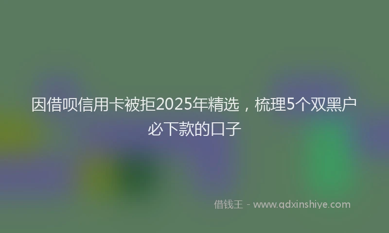 因借呗信用卡被拒2025年精选，梳理5个双黑户必下款的口子
