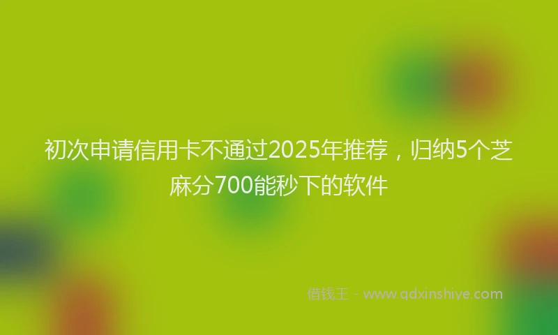 初次申请信用卡不通过2025年推荐，归纳5个芝麻分700能秒下的软件