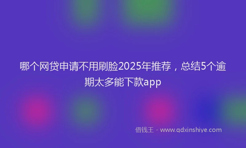 哪个网贷申请不用刷脸2025年推荐，总结5个逾期太多能下款app