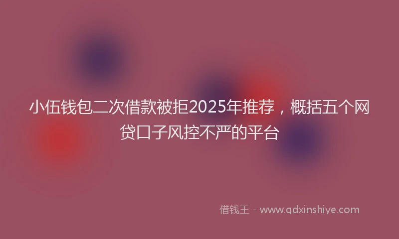 小伍钱包二次借款被拒2025年推荐，概括五个网贷口子风控不严的平台