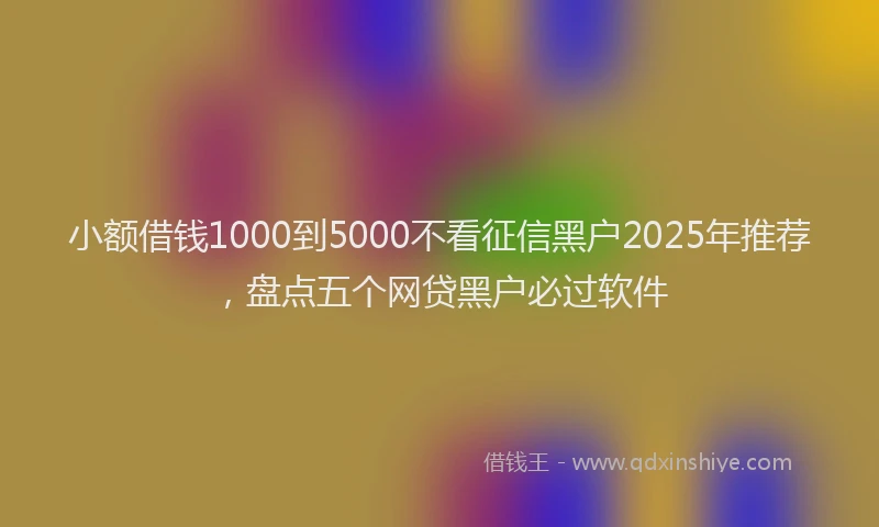 小额借钱1000到5000不看征信黑户2025年推荐，盘点五个网贷黑户必过软件