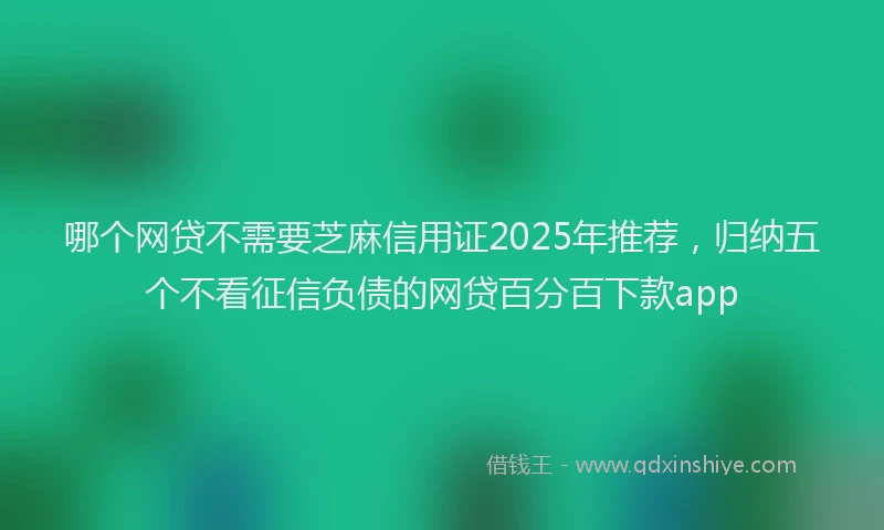 哪个网贷不需要芝麻信用证2025年推荐，归纳五个不看征信负债的网贷百分百下款app