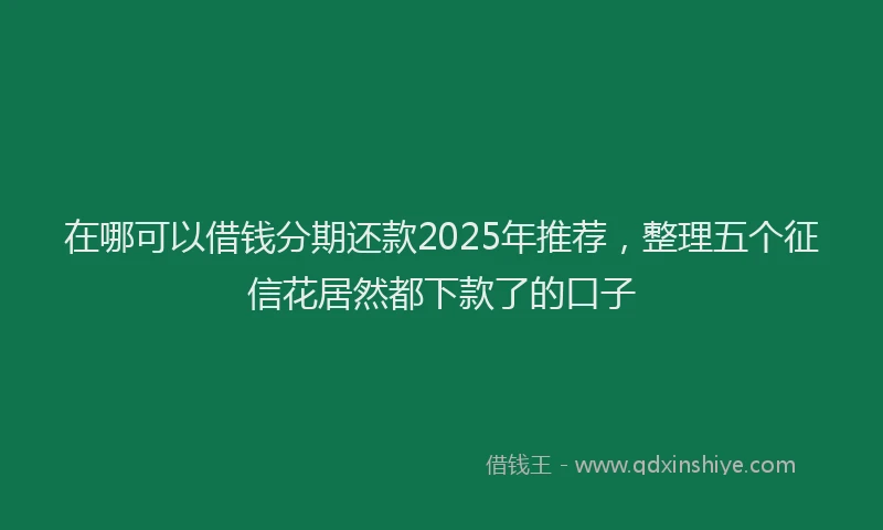 在哪可以借钱分期还款2025年推荐，整理五个征信花居然都下款了的口子