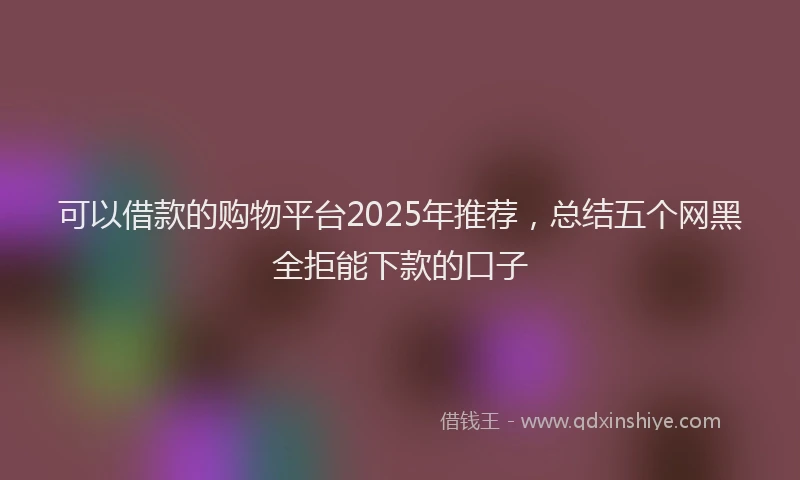可以借款的购物平台2025年推荐，总结五个网黑全拒能下款的口子