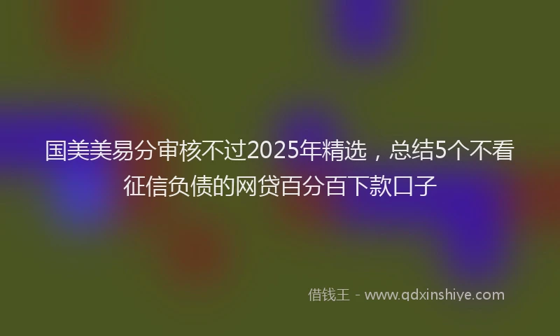国美美易分审核不过2025年精选，总结5个不看征信负债的网贷百分百下款口子