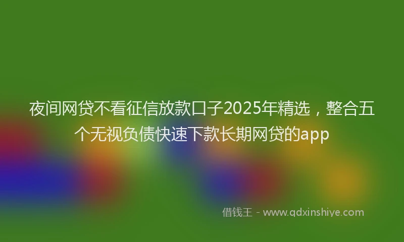 夜间网贷不看征信放款口子2025年精选，整合五个无视负债快速下款长期网贷的app