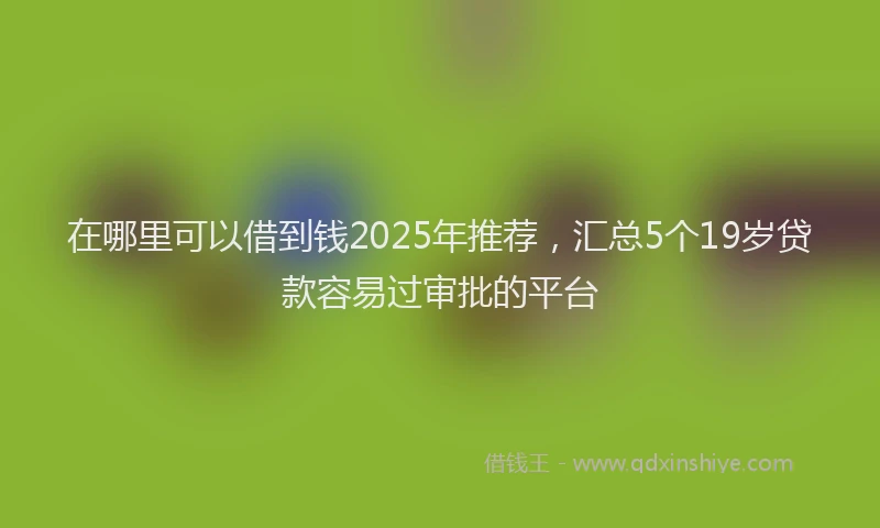 在哪里可以借到钱2025年推荐，汇总5个19岁贷款容易过审批的平台