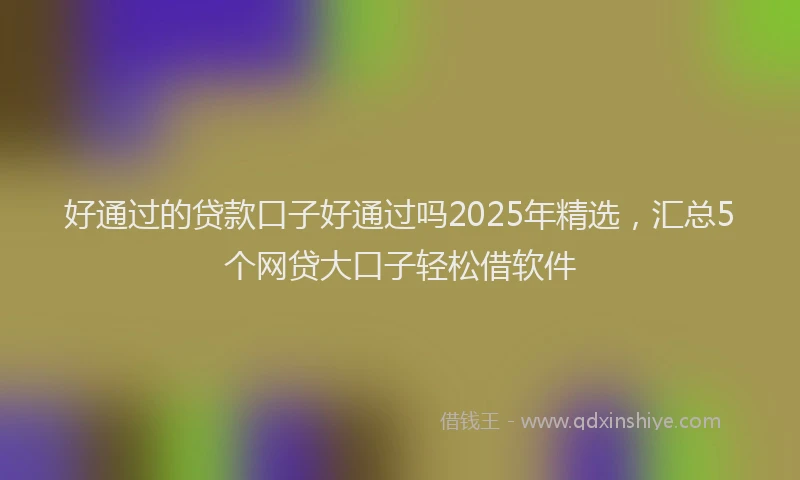 好通过的贷款口子好通过吗2025年精选，汇总5个网贷大口子轻松借软件
