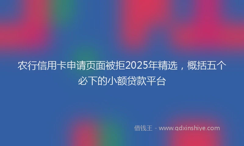 农行信用卡申请页面被拒2025年精选，概括五个必下的小额贷款平台