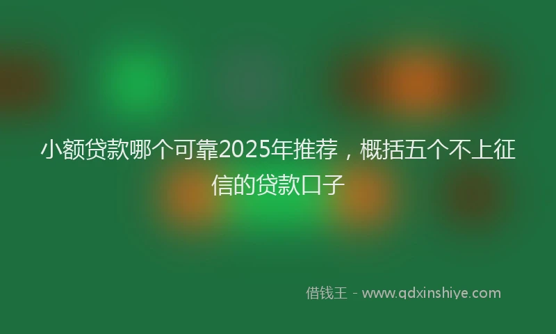 小额贷款哪个可靠2025年推荐，概括五个不上征信的贷款口子