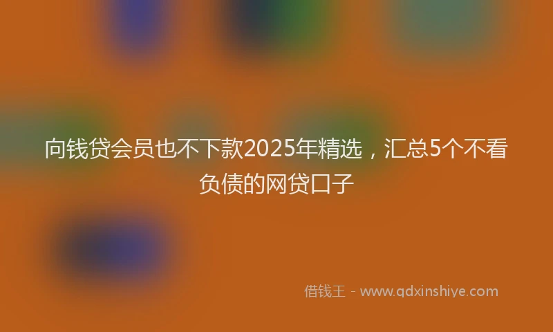 向钱贷会员也不下款2025年精选，汇总5个不看负债的网贷口子