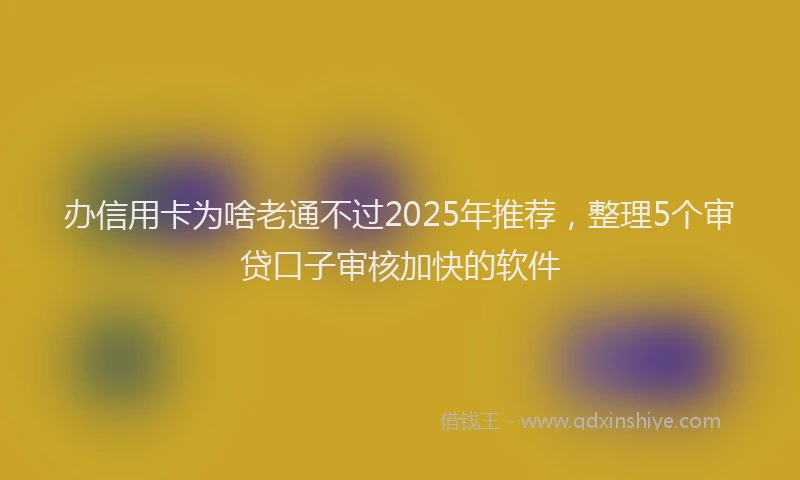 办信用卡为啥老通不过2025年推荐，整理5个审贷口子审核加快的软件