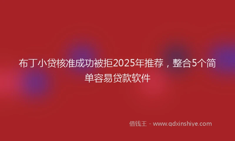 布丁小贷核准成功被拒2025年推荐，整合5个简单容易贷款软件