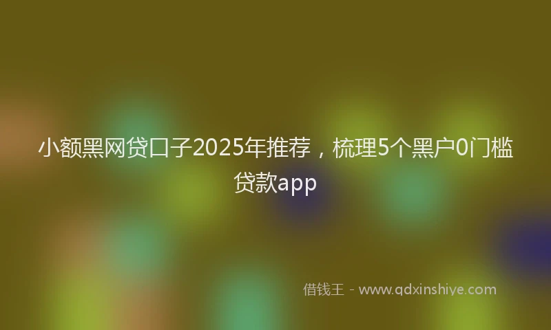 小额黑网贷口子2025年推荐，梳理5个黑户0门槛贷款app