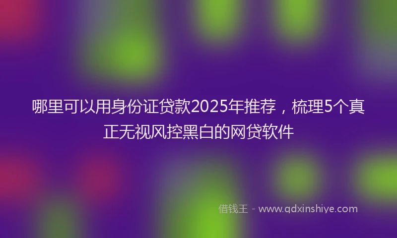哪里可以用身份证贷款2025年推荐，梳理5个真正无视风控黑白的网贷软件