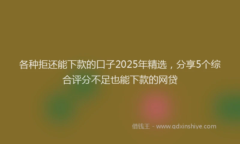 各种拒还能下款的口子2025年精选，分享5个综合评分不足也能下款的网贷