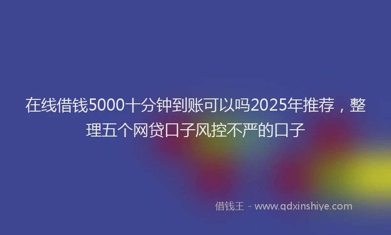 在线借钱5000十分钟到账可以吗2025年推荐，整理五个网贷口子风控不严的口子