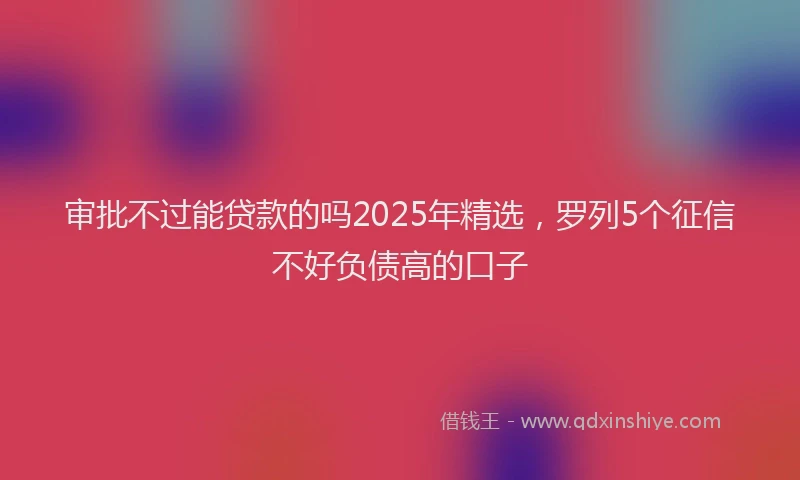 审批不过能贷款的吗2025年精选，罗列5个征信不好负债高的口子