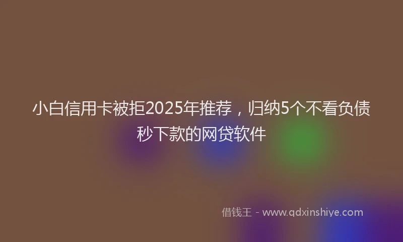 小白信用卡被拒2025年推荐，归纳5个不看负债秒下款的网贷软件
