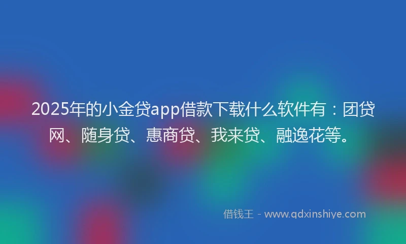 2025年的小金贷app借款下载什么软件有：团贷网、随身贷、惠商贷、我来贷、融逸花等。