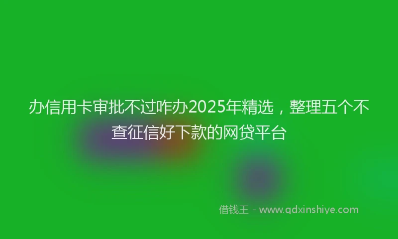 办信用卡审批不过咋办2025年精选，整理五个不查征信好下款的网贷平台