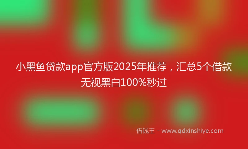 小黑鱼贷款app官方版2025年推荐，汇总5个借款无视黑白100%秒过