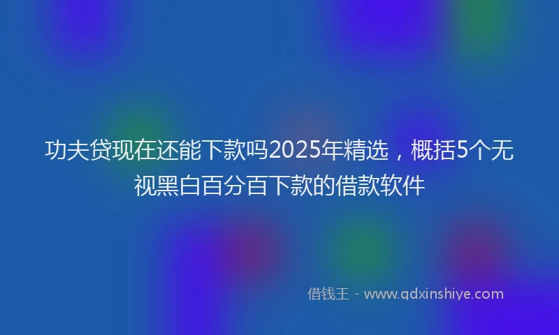 功夫贷现在还能下款吗2025年精选，概括5个无视黑白百分百下款的借款软件