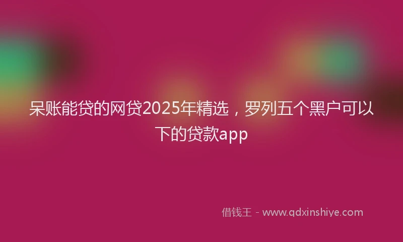 呆账能贷的网贷2025年精选，罗列五个黑户可以下的贷款app