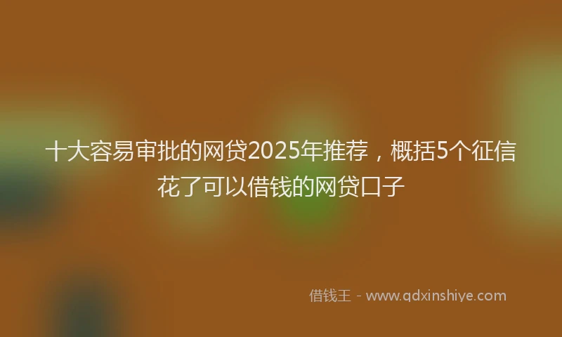 十大容易审批的网贷2025年推荐，概括5个征信花了可以借钱的网贷口子