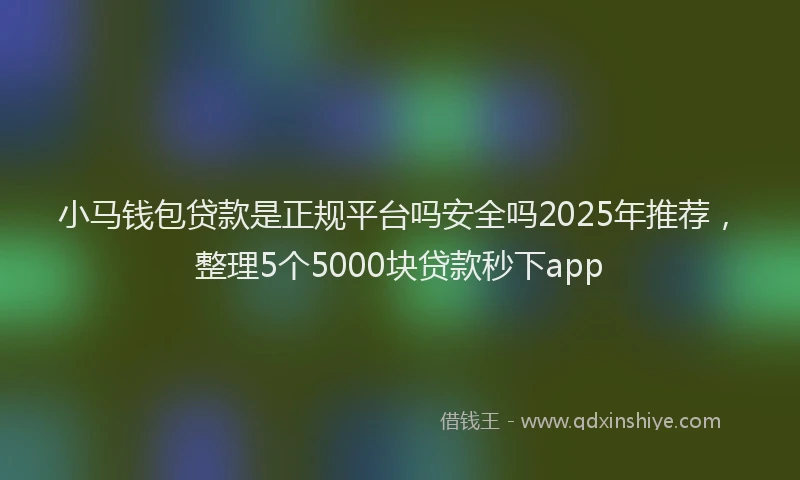 小马钱包贷款是正规平台吗安全吗2025年推荐，整理5个5000块贷款秒下app