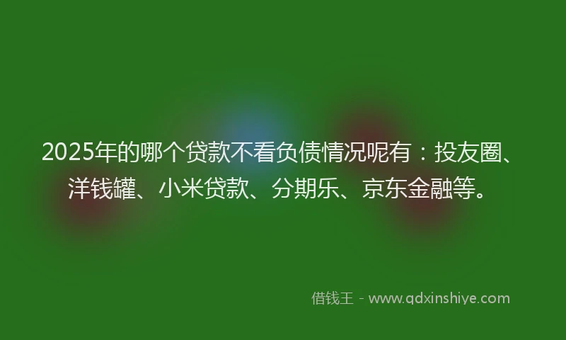 2025年的哪个贷款不看负债情况呢有：投友圈、洋钱罐、小米贷款、分期乐、京东金融等。