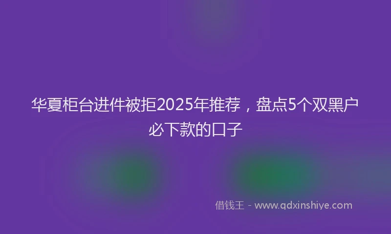 华夏柜台进件被拒2025年推荐，盘点5个双黑户必下款的口子