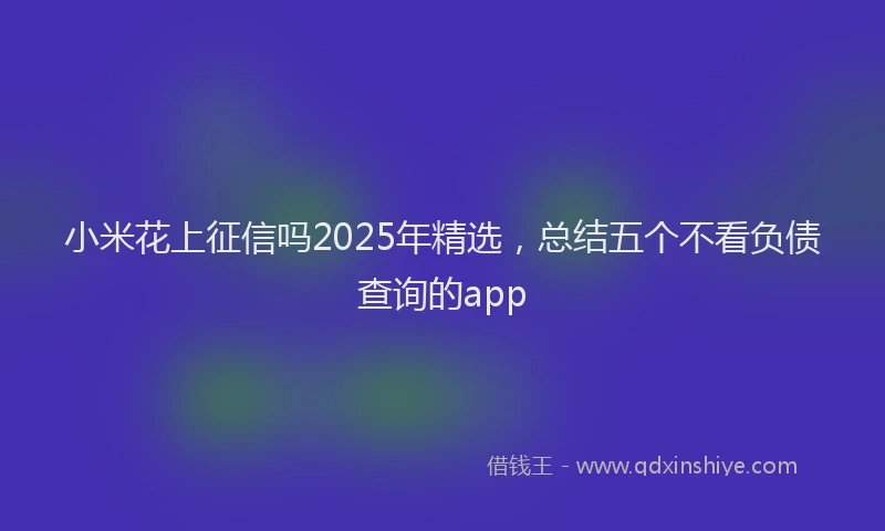 小米花上征信吗2025年精选，总结五个不看负债查询的app