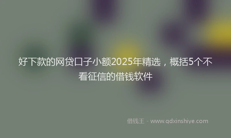 好下款的网贷口子小额2025年精选，概括5个不看征信的借钱软件