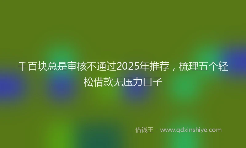 千百块总是审核不通过2025年推荐，梳理五个轻松借款无压力口子