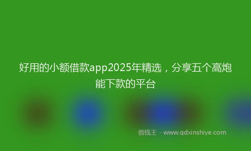 好用的小额借款app2025年精选，分享五个高炮能下款的平台