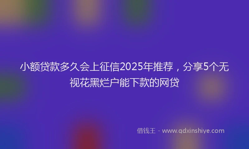 小额贷款多久会上征信2025年推荐，分享5个无视花黑烂户能下款的网贷