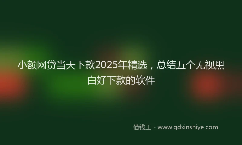 小额网贷当天下款2025年精选，总结五个无视黑白好下款的软件