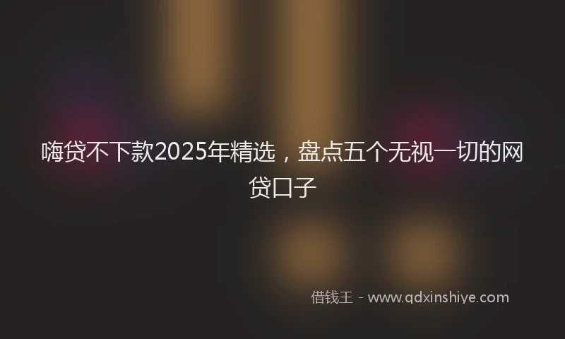 嗨贷不下款2025年精选，盘点五个无视一切的网贷口子