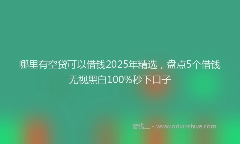 哪里有空贷可以借钱2025年精选，盘点5个借钱无视黑白100%秒下口子