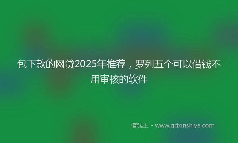 包下款的网贷2025年推荐，罗列五个可以借钱不用审核的软件