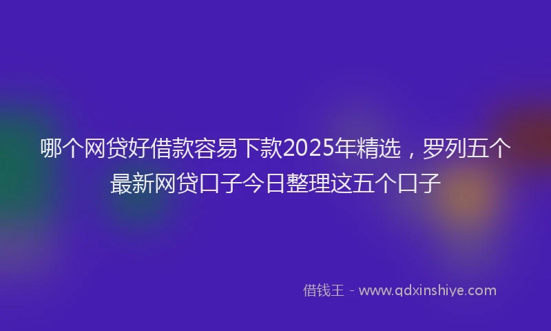 哪个网贷好借款容易下款2025年精选，罗列五个最新网贷口子今日整理这五个口子