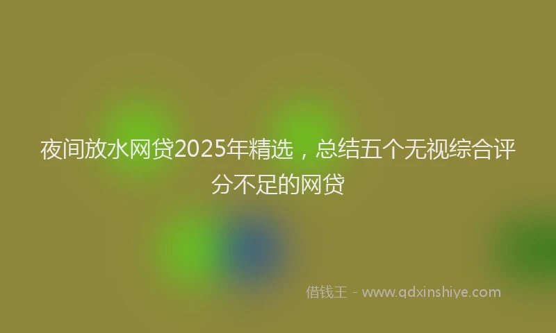 夜间放水网贷2025年精选，总结五个无视综合评分不足的网贷