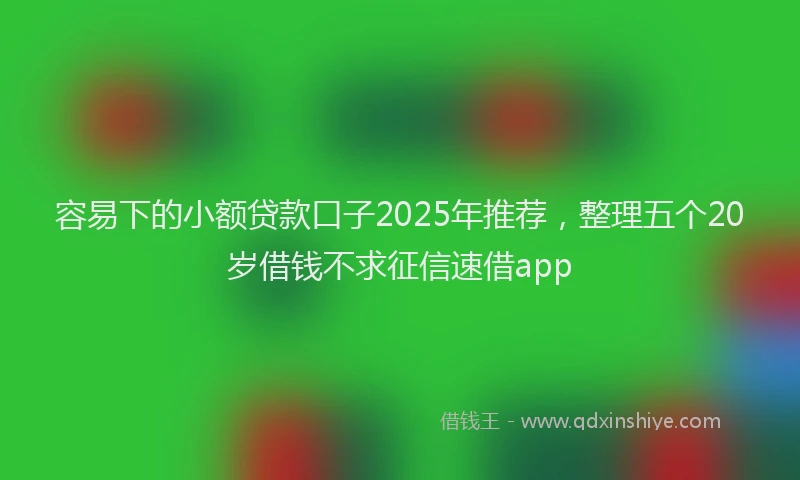 容易下的小额贷款口子2025年推荐，整理五个20岁借钱不求征信速借app